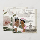 Etnische prins en prinses tweeling Baby shower Kaart (Voorkant / Achterkant)