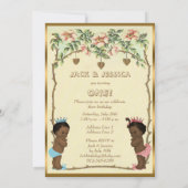 Etnische prins en prinses tweeling verjaardag kaart (Achterkant)