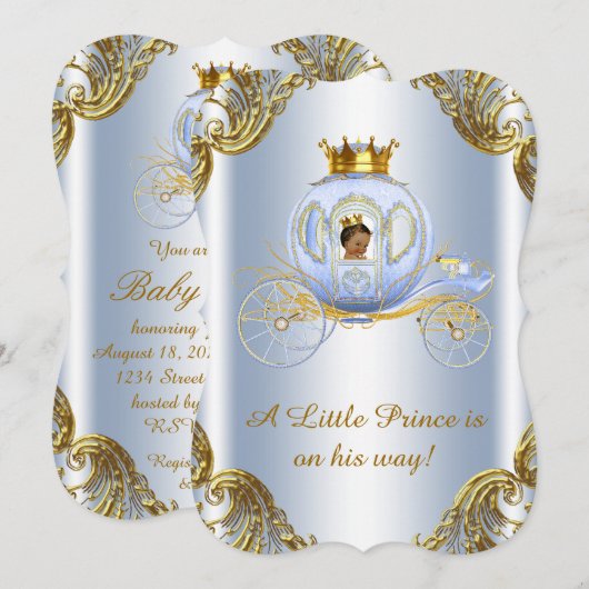 Etnische Prins Koninklijke Koets Prins Baby Shower Kaart (Voorkant / Achterkant)