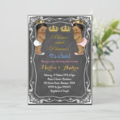 Etnische Prins of Prinses Tweeling Baby Shower Kaart (Staand voorkant)