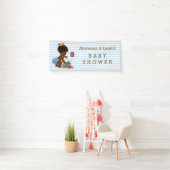 Etnische prins op telefoon Chevrons Baby shower Spandoek (Insitu)