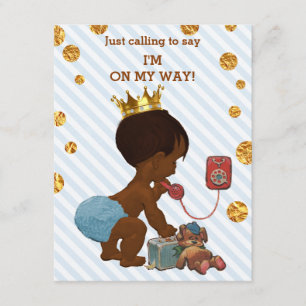 Etnische Prins op Telefoon Stripes Stippen Baby sh Kaart