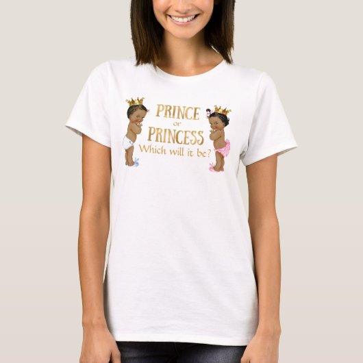 Etnische prins prinses onthult geslacht t-shirt (Voorkant)