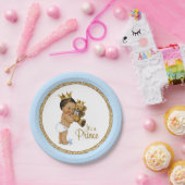 Etnische prins Teddy Bear Boy Baby shower Papieren Bordje (Feest)