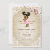 Etnische prinses Baby Girl Rustic Shower Kaart (Voorkant)