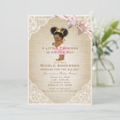 Etnische prinses Baby Girl Rustic Shower Kaart (Staand voorkant)