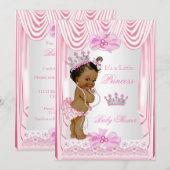 Etnische prinses Baby shower Meisje Roze Zijde Zij Kaart (Voorkant / Achterkant)