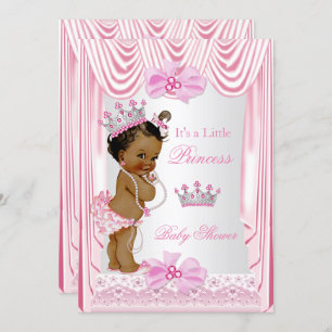 Etnische prinses Baby shower Meisje Roze Zijde Zij Kaart
