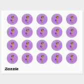Etnische Prinses Baby shower Paarse Ronde Sticker (Vel)