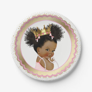 Etnische prinses baby shower papieren bord
