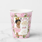 Etnische prinses Baby shower Pink Gold Roos Floral Papieren Bekers (Achterkant)