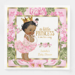 Etnische prinses Baby shower Pink Gold Roos Floral Servetten