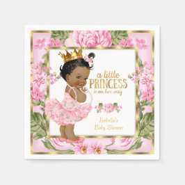 Etnische prinses Baby shower Pink Gold Roos Floral Servetten