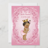 Etnische Prinses Baby shower Roze Fancy Lijst Kaart (Voorkant)