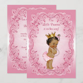 Etnische Prinses Baby shower Roze Fancy Lijst Kaart (Voorkant / Achterkant)