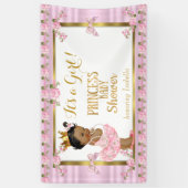 Etnische Prinses Baby shower Roze Goud Tutu Spandoek (Verticaal)