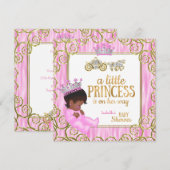 Etnische Prinses Baby Shower Roze Paardenkoets Kaart (Voorkant / Achterkant)