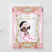 Etnische prinses Baby shower Roze Zijzijde Goud Kaart (Voorkant)