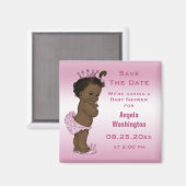 Etnische Prinses Baby shower Save the Date Roze Magneet (Voorkant / Achterkant)