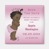 Etnische Prinses Baby shower Save the Date Roze Magneet (Voorkant)