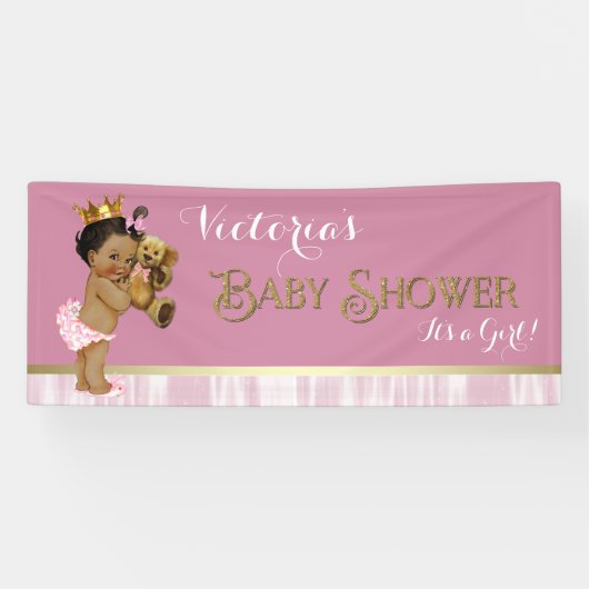 Etnische prinses baby shower spandoek (Horizontaal)