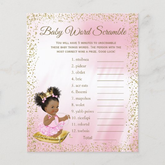 Etnische prinses baby shower spellen (Voorkant)