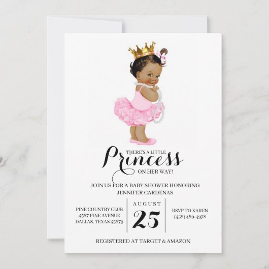 Etnische Prinses Baby shower Uitnodiging (Voorkant)