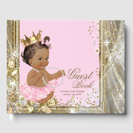 Etnische Prinses Ballerina Baby shower gastenboek (Voorkant)