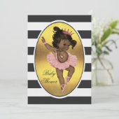 Etnische Prinses Ballerina Gouden Folie Strepen Kaart (Staand voorkant)