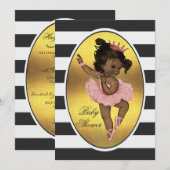 Etnische Prinses Ballerina Gouden Folie Strepen Kaart (Voorkant / Achterkant)