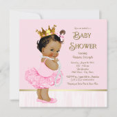 Etnische Prinses Ballerina Roze Goud Baby shower Kaart (Voorkant)
