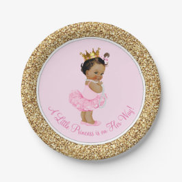 Etnische Prinses Ballerina Roze Goud Baby shower Papieren Bordje