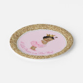 Etnische Prinses Ballerina Roze Goud Baby shower Papieren Bordje (Gekanteld)