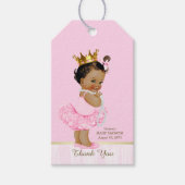 Etnische Prinses Ballerina Roze Tutu Baby shower Cadeaulabel (Voorkant)