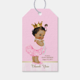Etnische Prinses Ballerina Roze Tutu Baby shower Cadeaulabel