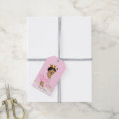 Etnische Prinses Ballerina Roze Tutu Baby shower Cadeaulabel (Met Touw)