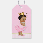 Etnische Prinses Ballerina Roze Tutu Baby shower Cadeaulabel (Achterkant)