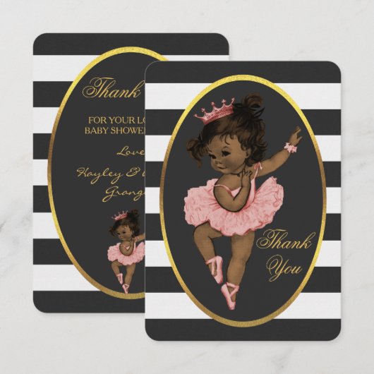 Etnische prinses Ballerina Stripes bedankt (Voorkant / Achterkant)