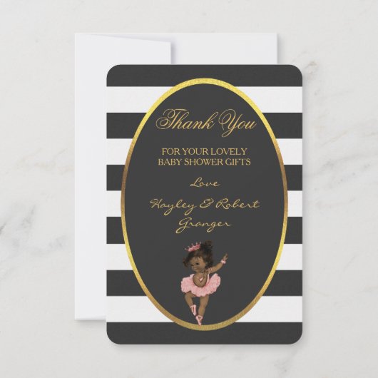 Etnische prinses Ballerina Stripes bedankt (Achterkant)