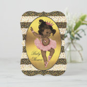 Etnische Prinses Ballerina Stripes Stippen Baby sh Kaart (Staand voorkant)