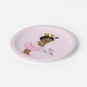 Etnische Prinses Ballerina Tutu Pearls Baby shower Papieren Bordje (Gekanteld)