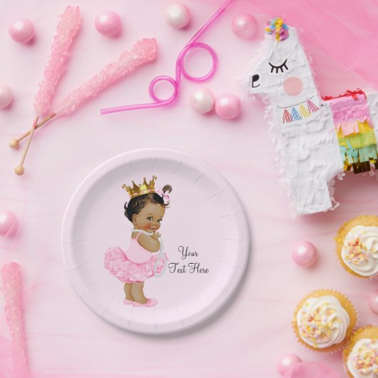 Etnische Prinses Ballerina Tutu Pearls Baby shower Papieren Bordje (Feest)