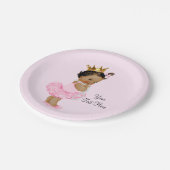 Etnische Prinses Ballerina Tutu Pearls Baby shower Papieren Bordje (Gekanteld)