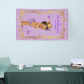 Etnische Prinses Butterflies Lavender Baby shower Spandoek (Beurs)