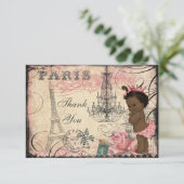 Etnische Prinses Eiffeltoren Kroonluchter Dank u Bedankkaart (Staand voorkant)