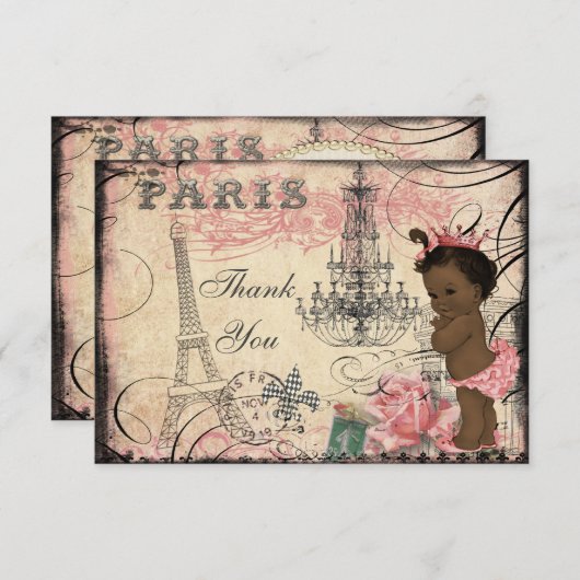 Etnische Prinses Eiffeltoren Kroonluchter Dank u Bedankkaart (Voorkant / Achterkant)
