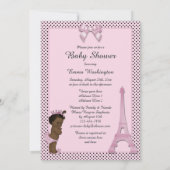 Etnische prinses Eiffeltoren Polka Dot Baby shower Kaart (Achterkant)