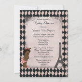 Etnische Prinses Eiffeltoren Roos Baby shower Kaart (Achterkant)