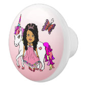 Etnische prinses en Unicorn Keramische Knop (Rechts)