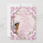 Etnische Prinses Floral Vintage Parijs Baby shower Kaart (Achterkant)